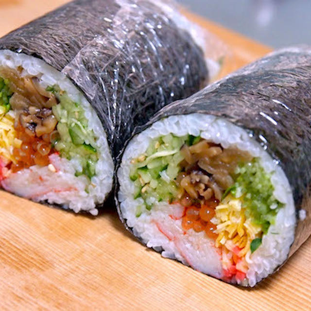 寄せ集めで完成した恵方巻き