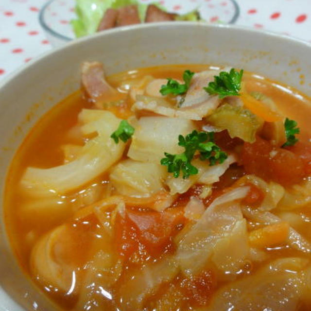 冷凍キャベツのジンジャートマトスープ By ひとみさん レシピブログ 料理ブログのレシピ満載