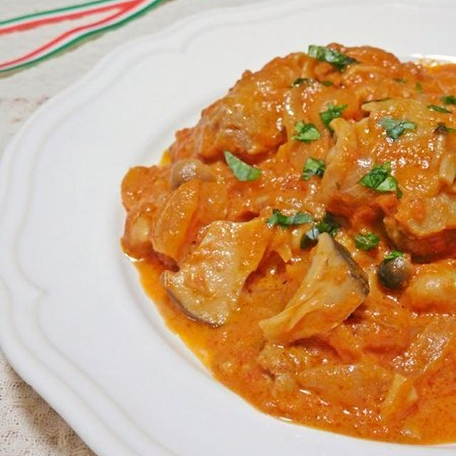 イタリア風(!?)鶏のトマトクリーム煮