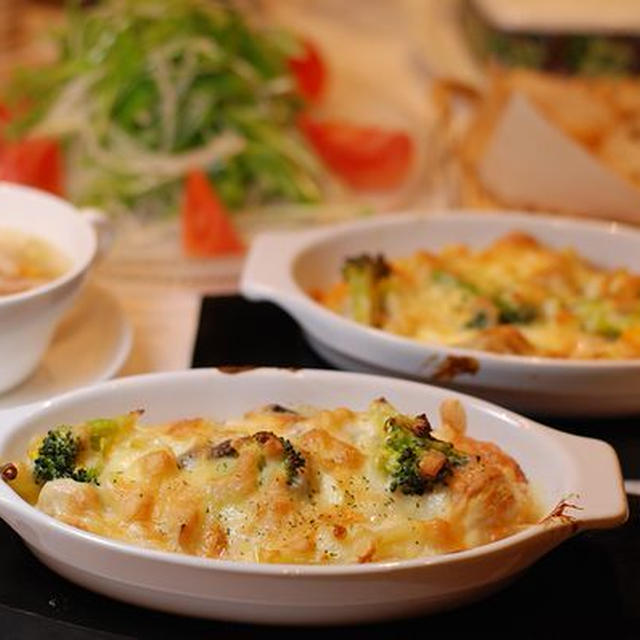 チキンとさつまいものグラタン＊とろとろ白菜スープ定食