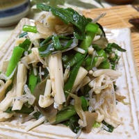 酒と塩と胡椒だけで美味しいよ♪　にらとえのきのザーサイじゃこ炒め