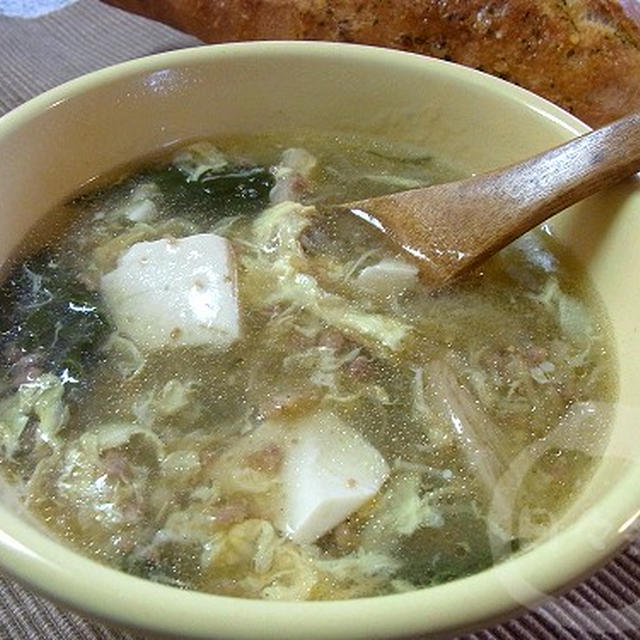 片栗粉でとろみをつけて♪あったかスープ