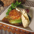 筍ハンバーグのピリ辛葱餡かけソースの和風ロコモコ by ルシッカさん