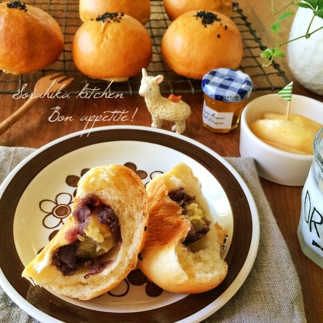 優しい卵生地で作る栗丸ごとあんパンはいかが～