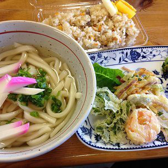 うどんと天ぷら、炊き込みご飯。キムチ鍋。外で遊ぶにゃんこ２