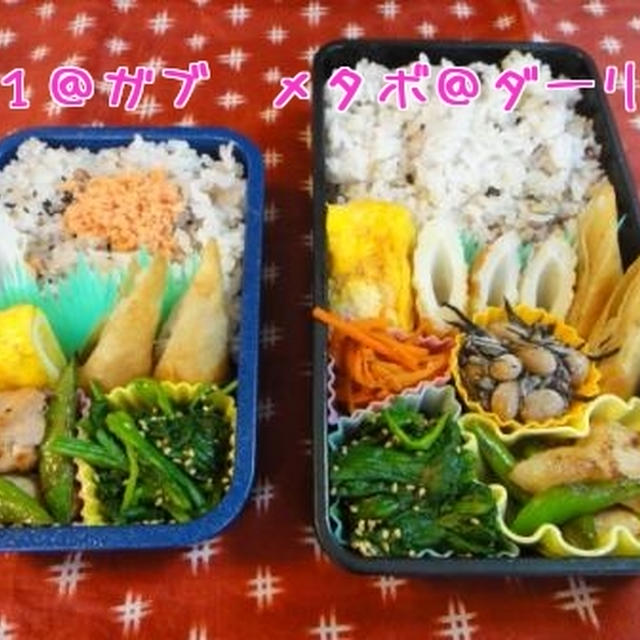 ５月１３日　早起き弁当　～　メタボダーリン　＆　男子高校生弁当