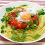  トマトと温玉のあっさりパスタ