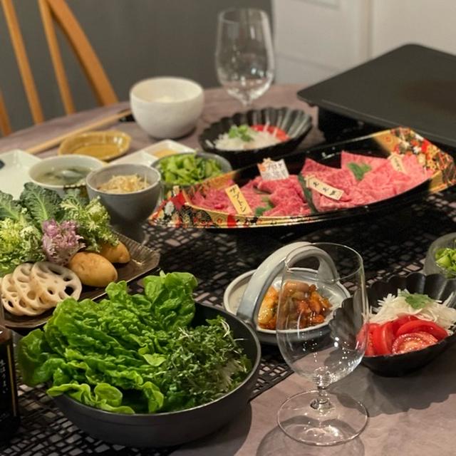豪華舟盛り焼肉の夜ごはん♪