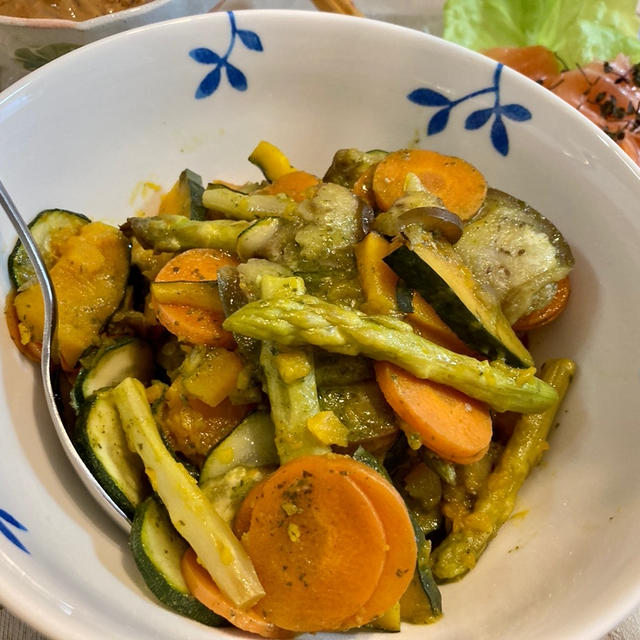 【野菜の甘み】5種の夏野菜グリル　バジルソースマリネ