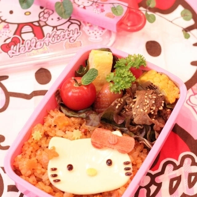 キャラ弁☆キティちゃん弁当※カワイイお弁当箱セット