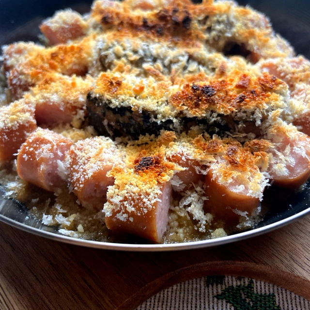 魚焼きグリルで♪いわし缶とウインナーのサクサク焼き