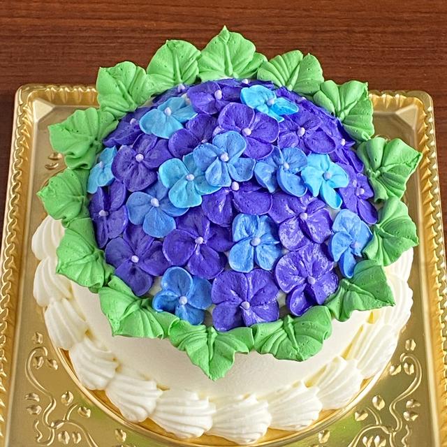 "ディープパープル"な紫陽花のケーキ♡