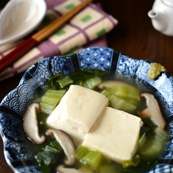 寒すぎる日は柚子胡椒たっぷりが◎「豆腐と青梗菜の柚子胡椒スープ煮」←あっという間にできあがります