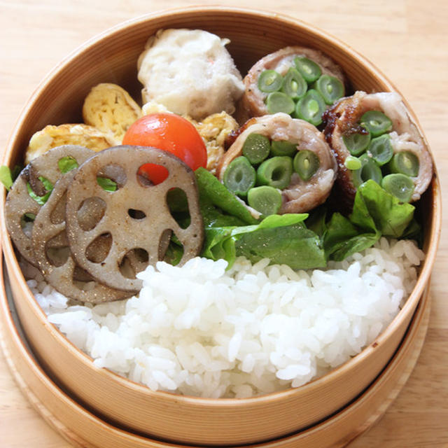 【　肉巻きいんげんなお弁当　】