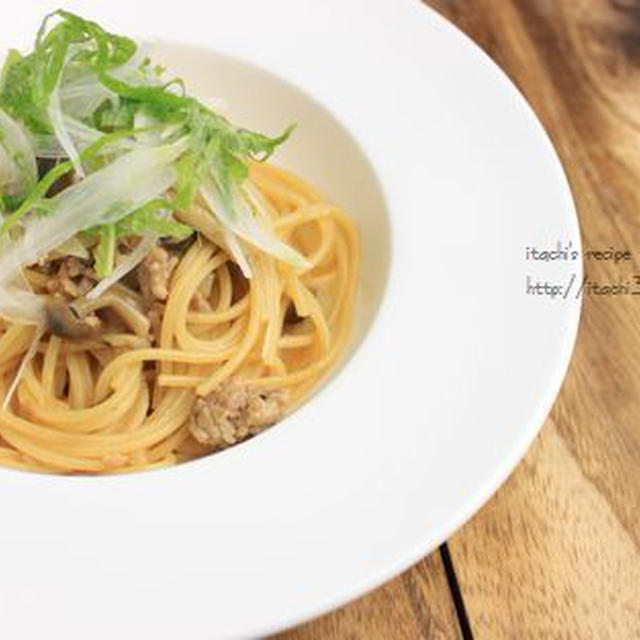 新玉ねぎと豚肉のパスタ