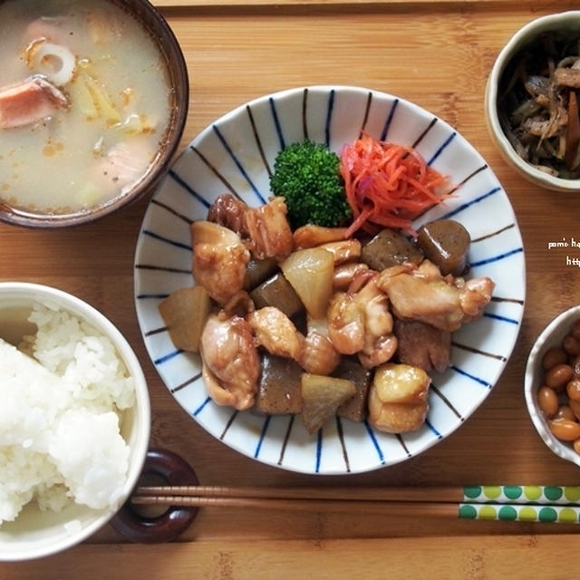 鶏と大根の照り煮な晩御飯。