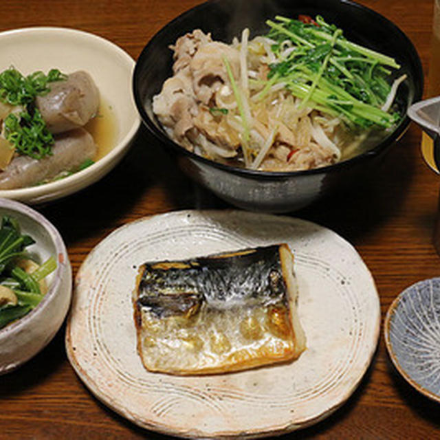 珍しく「塩鯖」をメインに晩酌