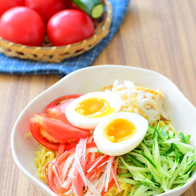 タレも美味しい！ゆで卵のせ！冷やし中華のレシピ