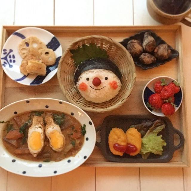 でっかい顔むすび＊和定食で朝ごはん