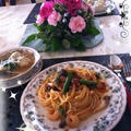 ★えびとアスパラのパスタ　ランチ★