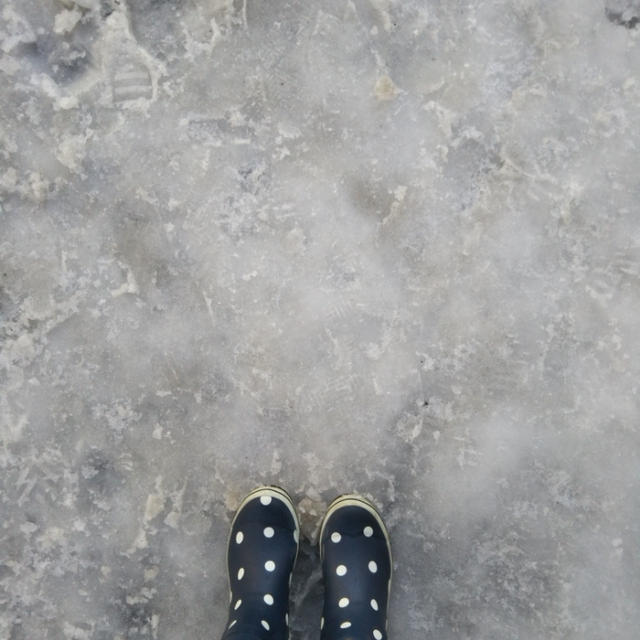 雪道を幼稚園送迎