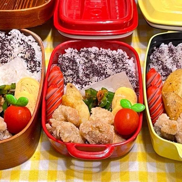 【お弁当】11月18日＊3人分の簡単弁当♩♩♩