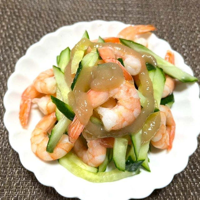 エビときゅうりのさっぱりサラダ⭐︎お食事サラダレシピ