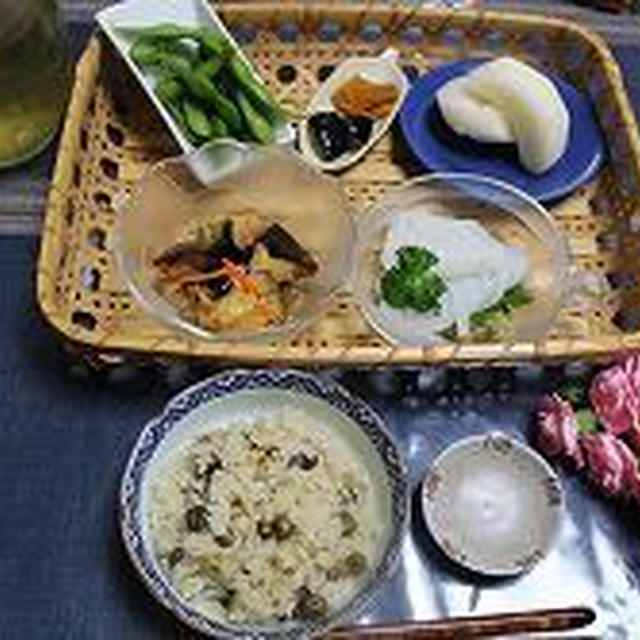 ムカゴご飯と伝統野菜の食卓