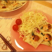 エビと長芋の包み焼き・青じそジュレのせ
