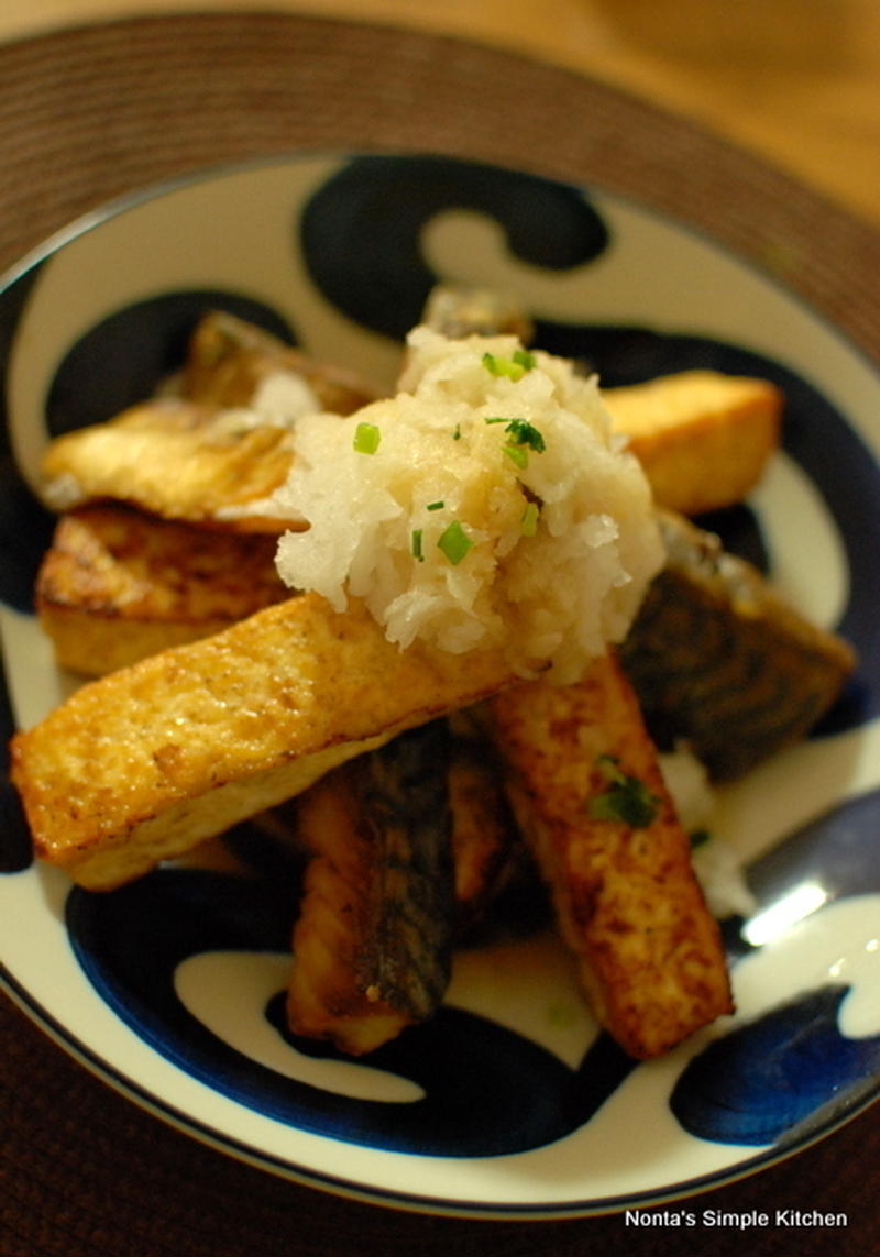 塩サバと豆腐のから揚げ Deep Fried Mackerel and Tofu