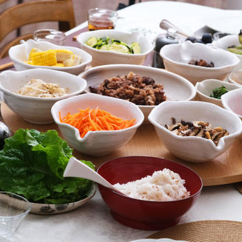 一時帰国中の甥っ子家族と「韓国風手巻き焼き肉ごはん」♫