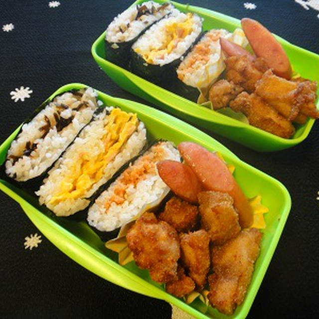 ４月２０日　おにぎらず弁当　～　大3＠長男　＆　高2＠ぴょんぴ