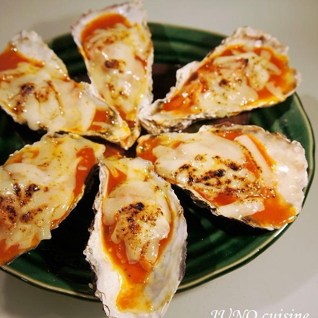 ホームパーティーにもオススメ♪☆牡蠣のトマトペパーソース炙りチーズ焼き☆そして「串焼き 竹茂」で食べ過ぎた！