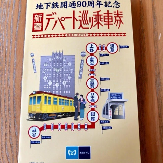 東京メトロ 地下鉄開通90周年記念 新春デパート巡り乗車券 当選しました
