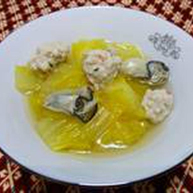 牡蠣と白菜の水炊き風☆
