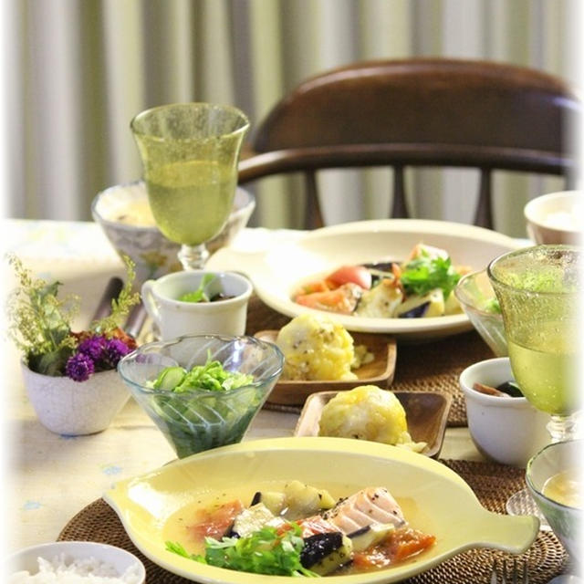 【レシピ？？？】だしとスパイスの魔法♪”アクアパッツア　の　忙しい日のありがとう献立。　と　お十夜。　