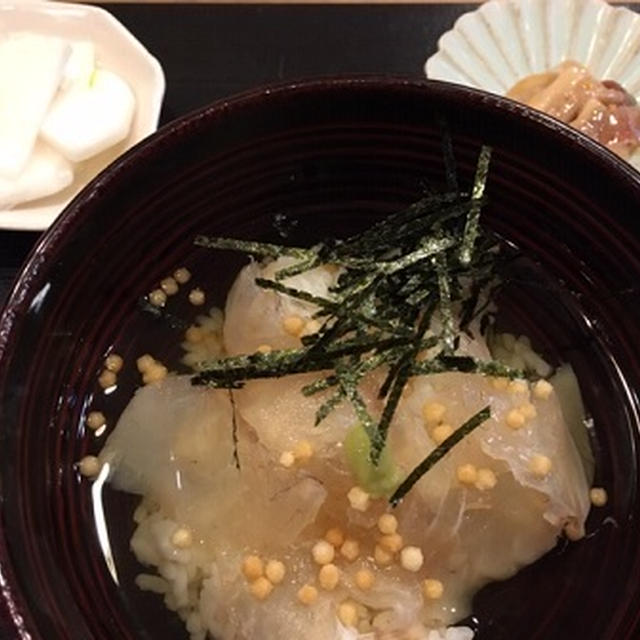 ヒラメ茶漬けと鳥の水炊き