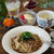 きのこの和風パスタとさつまいものポタージュ