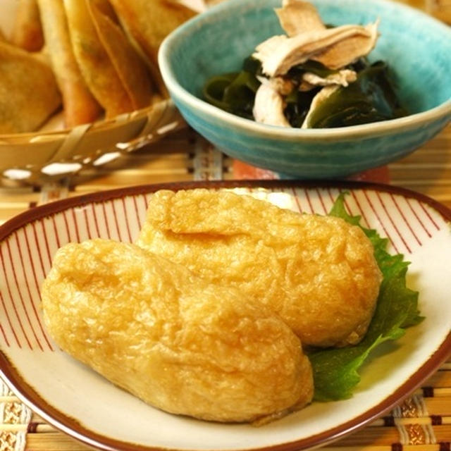 塩いなり、かぼちゃとチーズの春巻き
