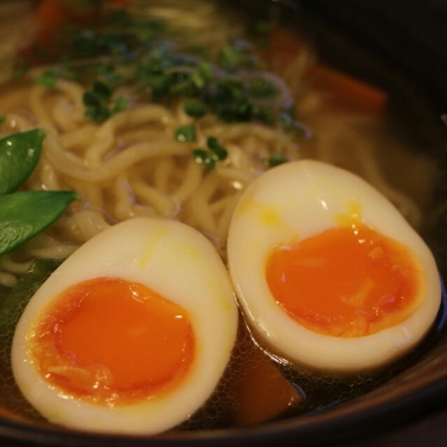 自家製とろとろ味付き卵＊中華な夕ご飯