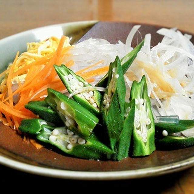 オクラとくずきりの冷麺 By K T A Kao さん レシピブログ 料理ブログのレシピ満載