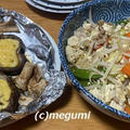 豆腐のチャンプルー＆生シイタケのマヨ焼き