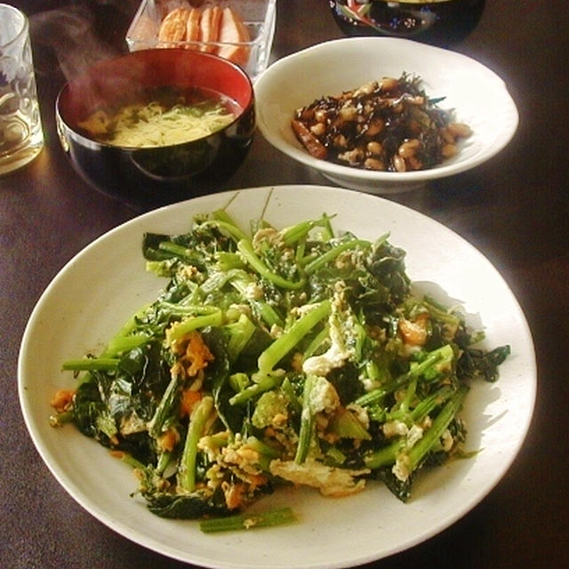 ほうれん草と玉子炒めなど