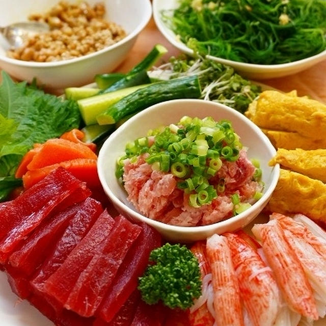 今日は手巻き寿司パーティ～