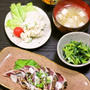 甘酢生姜入り！和風ポテトサラダ / カツオタタキ定食