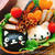 【キャラ弁】黒猫ぶち猫おにぎりとトンカツ弁当