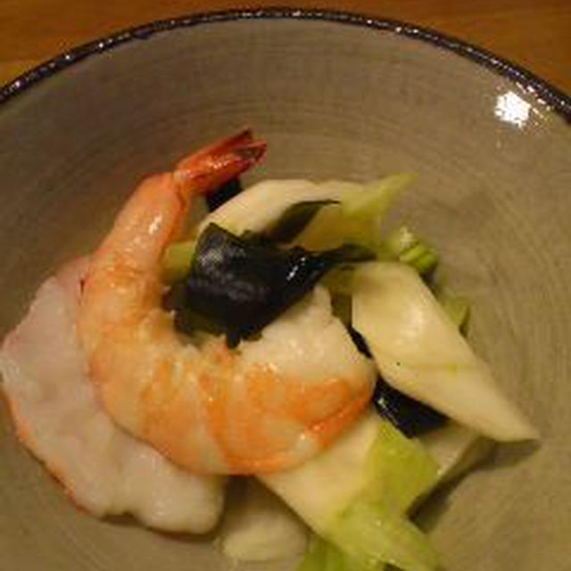 カブと海老の酢の物