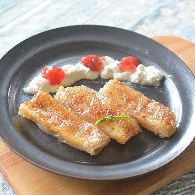 モチもち ! ライスペーパーで焼きバナナ＆花ロードえにわ