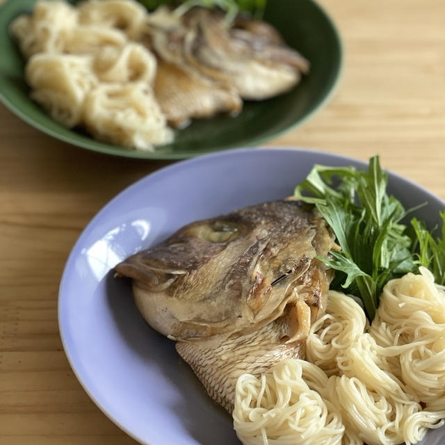 お酒のチカラでふっくら♪フライパンで簡単、鯛そうめん