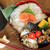 塩サバとなめこと納豆の磯辺揚げ弁当